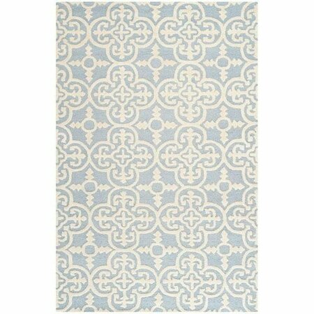 SAFAVIEH Cambridge Hand Tufted Accent Rug- Light Blue - Ivory- 2 x 3 ft. CAM133A-2